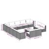 vidaXL 14-tlg. Garten-Lounge-Set mit Kissen Braun Poly Rattan