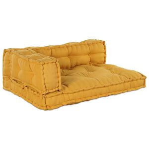 vidaXL Pallet Sofa Kissen 3 stk. Stoff Gelb 120 x 80 x 38 cm