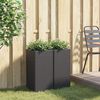 vidaXL Pflanzk&uuml;bel 2 Stk. Schwarz 30x30x60 cm Poly Rattan
