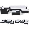 vidaXL 6-tlg. Garten-Lounge-Set mit Auflagen Poly Rattan Schwarz