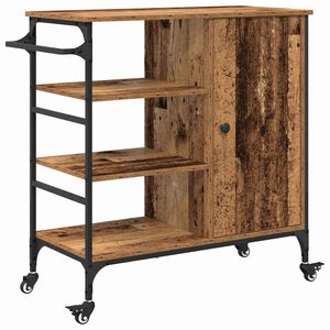 vidaXL K&uuml;chentrolley Altholz 87,5 x 39 x 84,5 cm Holzwerkstoff