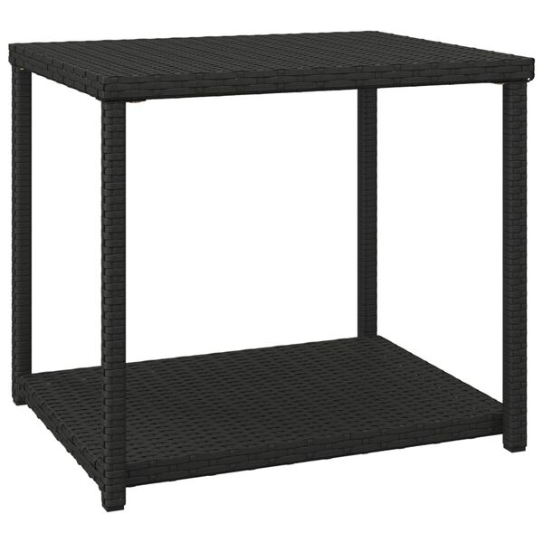 vidaXL Beistelltisch Schwarz 55x45x49 cm Poly Rattan