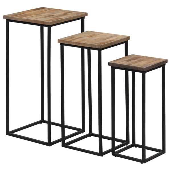 vidaXL Beistelltisch-Set 3-tlg. Recyceltes Teak