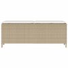 vidaXL Gartenbank mit Kissen Beige 110x30x40,5 cm Poly Rattan