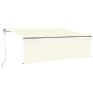 vidaXL Markise Automatisch Einziehbar mit Volant 4x3 m Creme