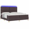 vidaXL LED Boxspringbett mit Matratze Dunkelbraun 200 x 200 cm Stoff