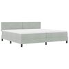 vidaXL Boxspringbett mit Matratze Hellgrau 200 x 200 cm Samt