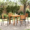 vidaXL Garten Essgruppe 5 pcs Schwarz Massivholz Akazie