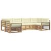 vidaXL Outdoor-Sofagarnitur mit Kissen 6 pcs Wei&szlig; und Creme
