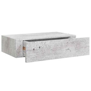vidaXL Wandregal mit Schublade Betongrau 40x23,5x10 cm MDF