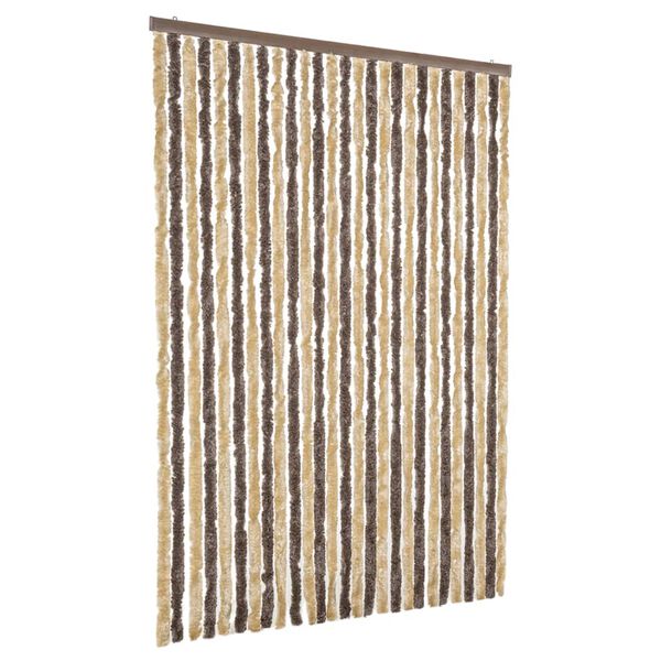 vidaXL Fliegenvorhang Dunkelbraun und Beige 118x220 cm Chenille