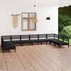 vidaXL 10-tlg. Garten-Lounge-Set Schwarz Massivholz Kiefer