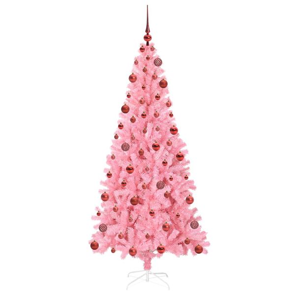 vidaXL Weihnachtsbaum mit 300 LEDs mit St&auml;nder Rosa 180 cm PVC