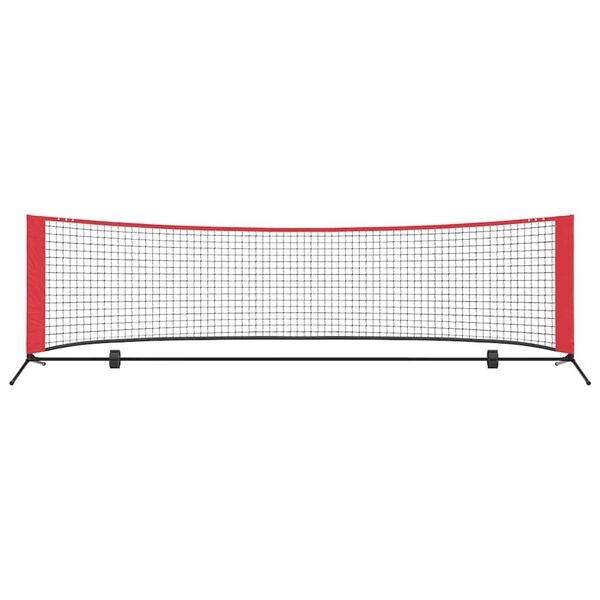 vidaXL Tennisnetz Schwarz und Rot 301 x 90.5 x 87 cm Polyester
