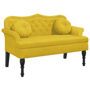 vidaXL Sitzbank mit Kissen Gelb 120,5x65x75 cm Samt