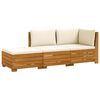 vidaXL Outdoor-Sofagarnitur mit Kissen 3 St&uuml;ck Braun Massivholz Akazie