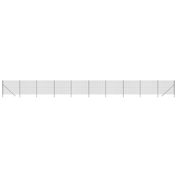 vidaXL Maschendrahtzaun Anthrazit 1,8x25 m Verzinkter Stahl
