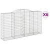 vidaXL Gabionen mit Hochbogen 6 Stk. 300x50x160/180cm Verzinktes Eisen