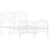 vidaXL Bettgestell mit Kopf- und Fu&szlig;teil Metall&nbsp;Wei&szlig; 120x190 cm