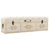 vidaXL Sitzbank mit Stauraum 110 cm Creme Massivholz Tanne