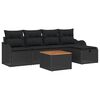 vidaXL Gartensofa-set 6 stk. Schwarz Poly Rattan