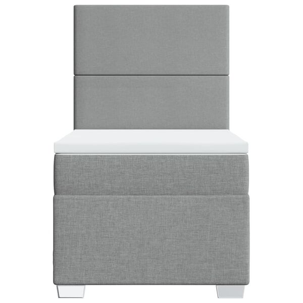 vidaXL Boxspringbett mit Matratze Hellgrau 90x190 cm Stoff