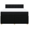 vidaXL Boxspringbett mit Matratze Schwarz 140x200 cm Stoff