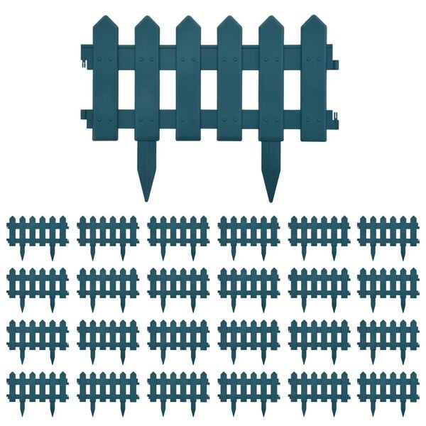 vidaXL Rasenkanten 25 Stk. Gr&uuml;n 10 m PP