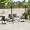 vidaXL Garten Essgruppe 3 pcs Schwarz und Anthrazit Poly-Rattan