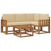 vidaXL Outdoor-Sofagarnitur mit Kissen 5 pcs Natur und Beige
