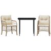 vidaXL 3-tlg. Bistro-Set mit Kissen Beige Poly Rattan