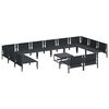vidaXL Gartensofa-set mit Kissen 13 pcs Schwarz Stahl