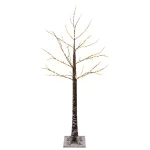 vidaXL Verschneiter LED-Weihnachtsbaum Braun 22 x 22 x 120 cm