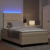 vidaXL Boxspringbett mit Matratze mit LED Creme 120 x 190 cm Stoff