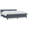 vidaXL Boxspringbett mit Matratze Dunkelgrau 200x220 cm Samt