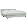 vidaXL Boxspringbett mit Matratze Hellgrau 180x220 cm Samt