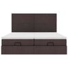 vidaXL Ottoman-Bett mit Matratzen Dunkelbraun 180x200 cm Stoff