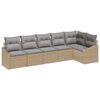 vidaXL Gartensofa-set mit Kissen 6 pcs Beige und Hellgrau Poly-Rattan