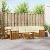vidaXL Outdoor-Sofagarnitur 8 pcs Natur und Creme Massivholz Akazie
