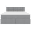 vidaXL Bett mit Stauraum und LED mit LED Hellgrau 140 x 200 cm Stoff