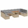 vidaXL Garten-Sofa-Set mit Kissen mit Kissen 11 pcs Beige und Grau