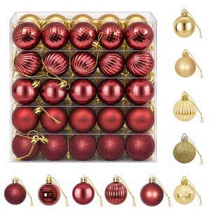 vidaXL Weihnachtskugelset 100 stk. Gold und Weinrot 4 cm Polystyrol