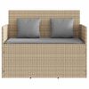 vidaXL Gartenbank mit Kissen Beige Poly Rattan