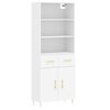 vidaXL Highboard Wei&szlig; 69,5x34x180 cm Holzwerkstoff