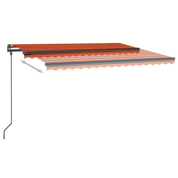 vidaXL Automatische Markise mit LED & Windsensor 4,5x3 m Orange Braun