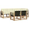vidaXL Outdoor-Sofagarnitur mit Kissen 7 pcs Wei&szlig; und Creme