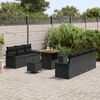 vidaXL Garten-Sofa-Set mit Kissen mit Speicher 10 pcs Schwarz