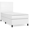 vidaXL Boxspringbett mit Matratze Wei&szlig; 100x200 cm Kunstleder