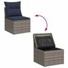 vidaXL 9-teiliges Gartensofa-Set mit Kissen, grau, Polyrattan