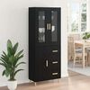 vidaXL Highboard Schwarz Eichen-Optik 69,5 x 34 x 180 cm Holzwerkstoff